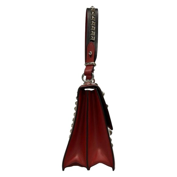 Auth PRADA Electra 1BA179 Fuoco Nero (Red) Black City Calf Saffiano Leather - Picture 6 of 16